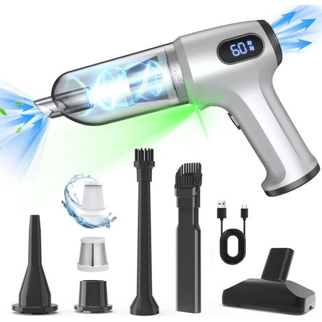 Tragbarer, kabelloser Autostaubsauger, 3-in-1-Ministaubsauger, multifunktionaler bürstenloser Motor mit USB-C-Anschluss (1/4)