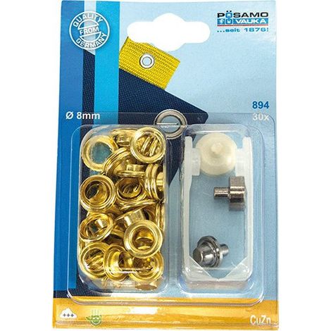 Ojete + arandela MS-galvanizado (SB) 8,0mm a 30 unidades