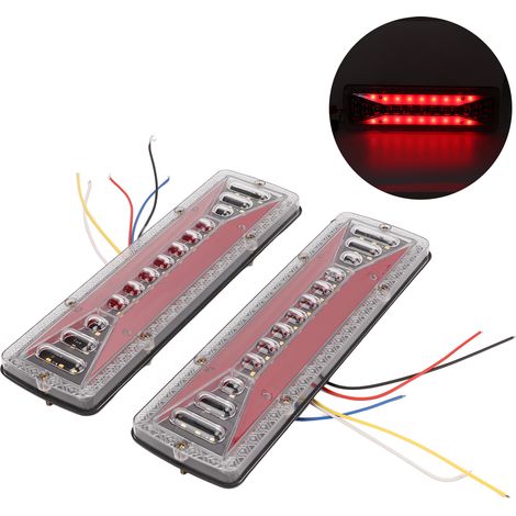 Une paire de feux arrière, clignotants, feux de freinage et feux de recul à LED 24V pour remorques et camions. (1/5)
