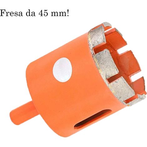 Fresa Diamantata Punta Trapano 45mm Foro Marmo Ceramica Vetro Diamante 04337 (1/5)