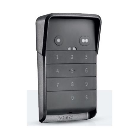 Somfy – Clavier à code radio IO 2 canaux – Clavier métallique avec code confidentiel 4/6 chiffres – Résistant aux chocs – IP55