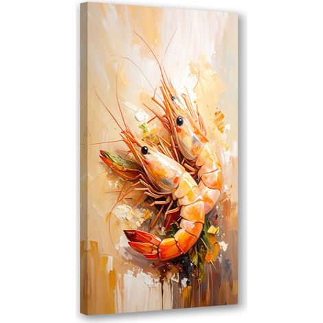 Tableau déco Crevette Fruits de mer Sushi 40x80 (1/4)