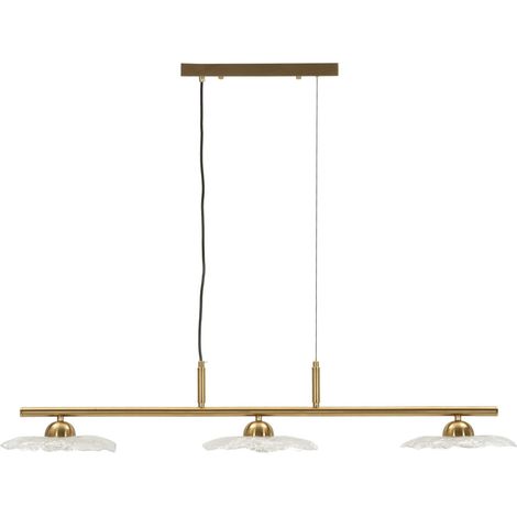 Suspension 3 Lumières "Emily" 100cm Or & Transparent (1/5)
