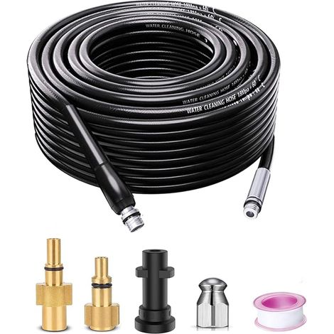 Monave 10m Déboucheur Canalisation Compatible avec Karcher/Lavor/Bosch Nettoyeur Haute Pression Furet Déboucheur Canalisation K2 K3 K4 K5 K7 (1/5)