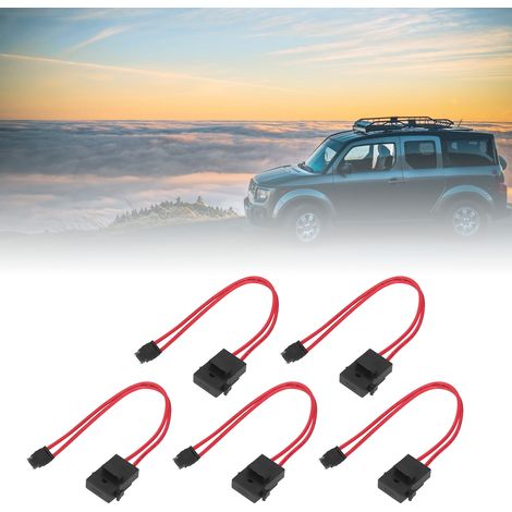 Ensemble de 5 connecteurs porte-fusibles automobiles, ATM 20 ampères 16AWG, porte-fusible à lame mini mince standard avec 5 fusibles à lame, ACD angle plat 10,9 mm. (1/5)