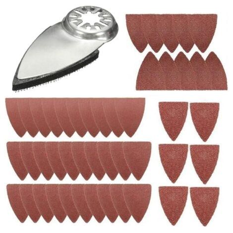 BUNTHAUS Patins de ponçage pour doigts, outils multifonctions oscillants, kits d'accessoires pour scie oscillante, kit de ponçage triangulaire (1/5)