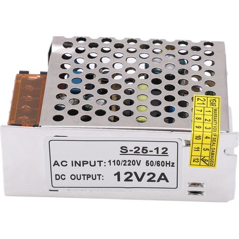 Commutateur d'alimentation à découpage cc, transformateur secteur, lumière LED de surveillance avec adaptateur 110V/220V