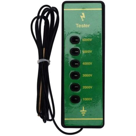 BARKBUSTERS Testeur de Tension de Clôture électrique ABS Équipement de Test de Tension de Clôture de Bétail avec 6 Voyants Lumineux au Néon, Détecteur de Défaut de Clôture pour Animaux de Ferme et En (1/4)