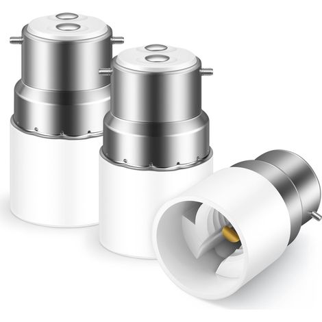 Adaptateur Douille B22 en E14, Convertisseur E14 vers B22, Baïonnette vers Adapter de Douille pour Lampes à Incandescence, Halogènes, CFL et LED, 3 Pièces (1/5)