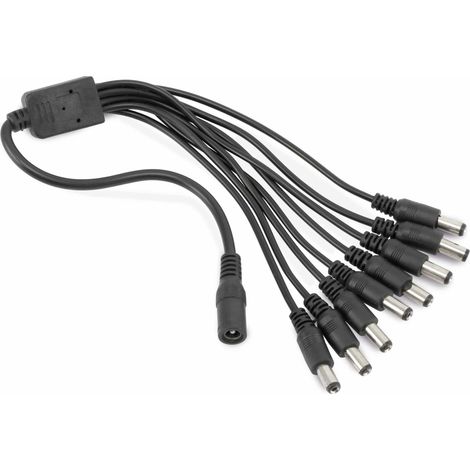 Câble répartiteur DC, 8 voies, 5,5/2,1 mm, longueur 35 cm