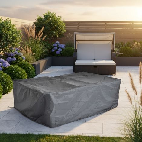 Melko Chaise de plage en bâche 144 x 146 x 90 cm Mobilier de jardin housse de protection meubles en rotin protection contre les intempéries