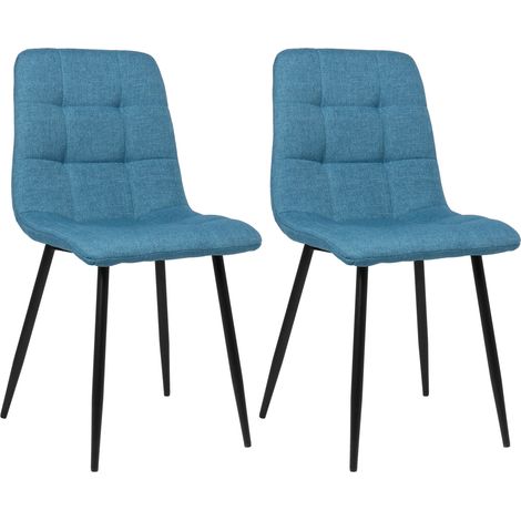 Lote de 2 sillas de comedor Tilde Azul Tela (1/5)