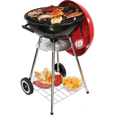 barbacoa de carbón 41cm rojo/negro - DOC172R - Livoo -