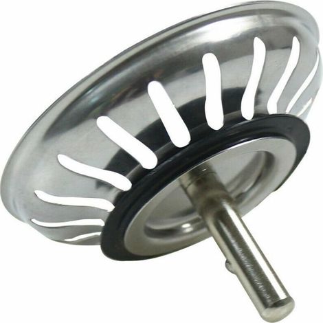 Bonde d'Évier de Cuisine 78 mm - Crépine Universelle Acier Inoxydable, Bouchon Panier Pop-Up, Lavable Lave-vaisselle (1/5)