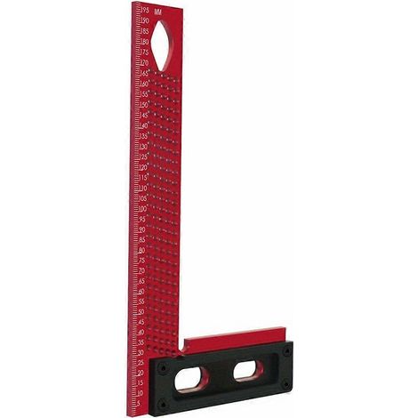 Traceur de précision, équerre de menuiserie en aluminium pour charpente, règle en L pour mesures et marquages, rapporteur d'angle droit A (1/5)