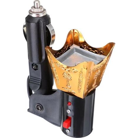 Brûleur Aromathérapie Électrique Métal Rétro - Sans Flamme - Pour Voiture Et Intérieur - Diffuseur Parfum Compact Portable - 1 Pièce