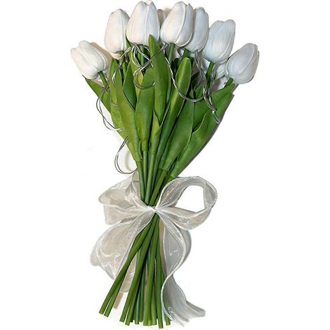 10Pcs Tulipe Flower LED Lumières USB Powere – étanche éclairage LED – pour Extérieur – Blanc (1/5)