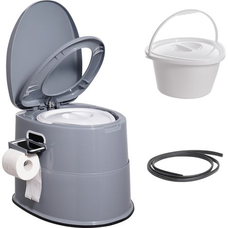 Mophorn – Toilette portable 5L avec porte-papier – Seau intérieur amovible – Réduction des odeurs – Structure antidérapante pour confort