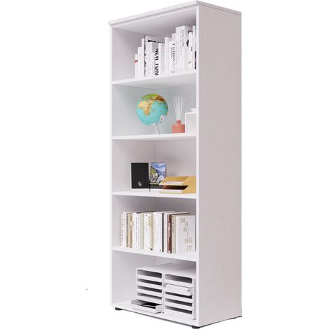 Libreria da ufficio a giorno con top colore Bianco H212x90x45cm
