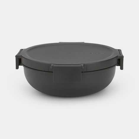 Conservation des aliments Brabantia Make & Take Boîte a salade Ronde, 1.3L Dark Grey (1/5)