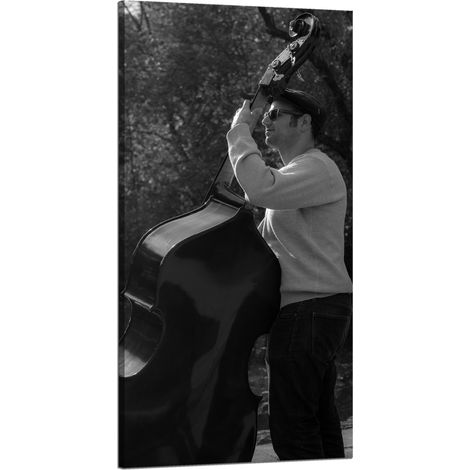 Leinwanddruck Musik Musiker Kontrabass 60x120 cm
