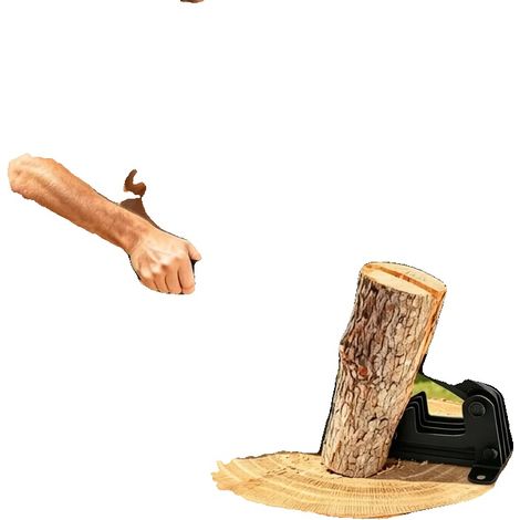 Rajadora de leña, material de hierro fundido, dimensiones 10 x 43 cm, longitud de la barra 42 cm, longitudes de los mangos 40 cm y 15 cm, apta para madera blanda seca. (1/5)