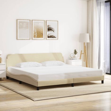 Bettgestell "Dover" Creme 200x200 cm Stoff vidaXL (1/5)