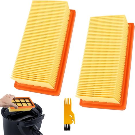 2 - Filtre Plissé - Accessoire Aspirateur - Compatibilité Kärcher AD 2 Battery AD 3 - Filtration Poussière Pollen - Lavable Réutilisable - Gris - 20x15cm (1/5)