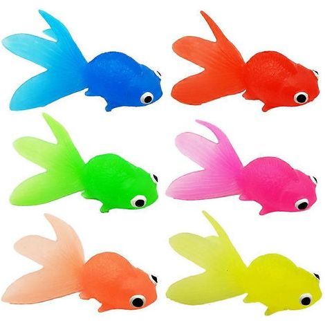 Set mit 6 realistischen Goldfischmodellen für Aquarien, pädagogisches Zubehör – 9,5 x 3,5 x 3 cm – verschiedene Farben (1/4)