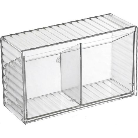 Boîte de rangement murale pour cosmétiques, en plastique sans perforation, à 2 compartiments, pour la salle de bain. (1/5)