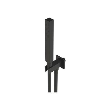 Ensemble support douchette noir, entrée murale M15/21 avec flexible 150 cm