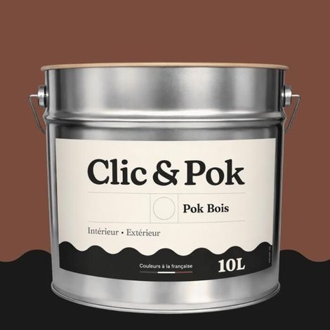 Peinture Bois Extérieur – POK BOIS - 10L - RAL 8002 - Brun de sécurité- Résistante aux intempéries - Ne s'écaille pas