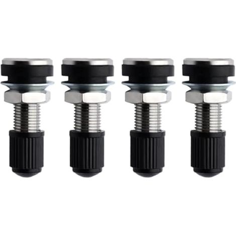 4 pièces Voiture Moto Pneu Valve Tubeless Potence en métal avec Capuchon Anti-poussière (1/4)