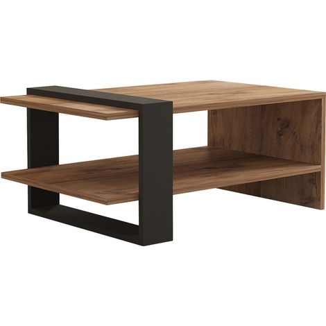 Table basse en bois "Ova" - 80 x 55 x 35 cm - Marron (1/4)
