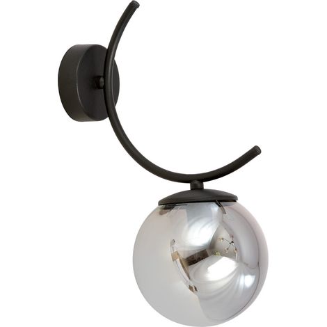 Applique Emibig Boston nero/grafite vetro 1xE14 10W IP20 (1/2)