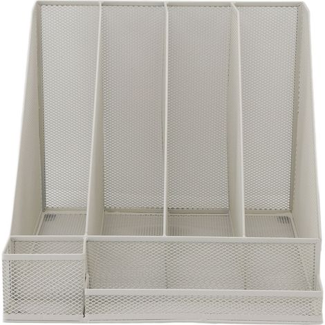 Organisateur fichiers bureau métal maille blanc – Multi couches vertical dossier étude bureau, organisation (1/5)