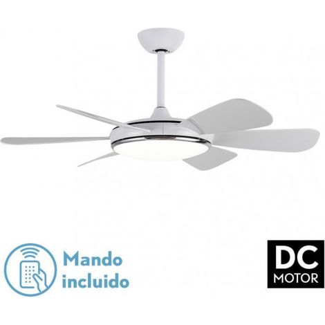 Ventilador de techo con luz silencioso DC con mando Oriel blanco 107 cm invierno-verano color luz regulable (1/6)