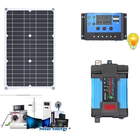 Système de panneaux solaires, onduleur 6000W, contrôleur de charge, 6000w 12v à 220v (1/2)