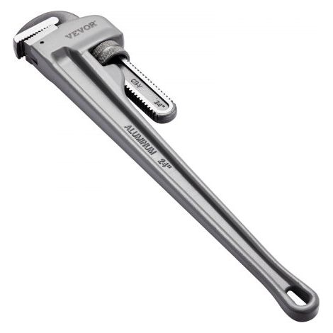 Rohrzange, 24 Zoll gerade Aluminium-Rohrzange, verstellbarer Sanitärschlüssel, mit hochfester Backe und ergonomischem Griff, leicht zu tragen, aufhängbares Design, für Wasserleitungen (1/5)