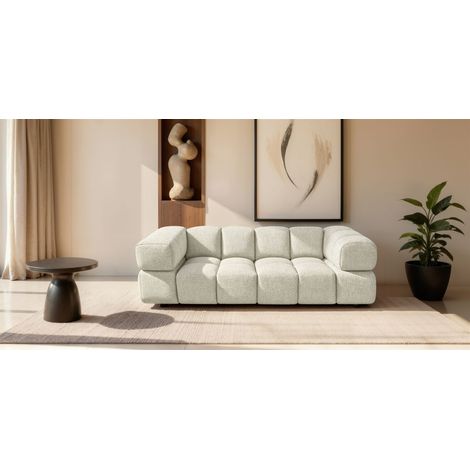 Sofa Designersofa BLANCHE 3-Sitzer in Stoff Puente Creme (1/5)