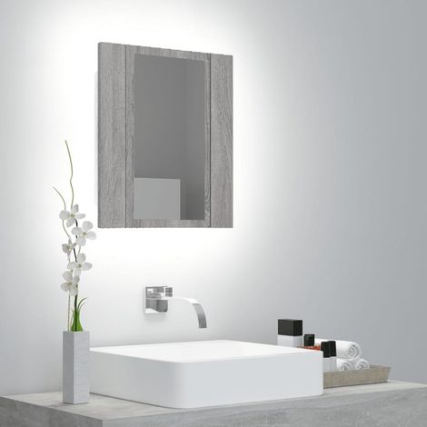 Armoire à miroir LED de salle de bain,Meuble de salle de bain sonoma gris 40x12x45 cm CFW727788 (1/5)