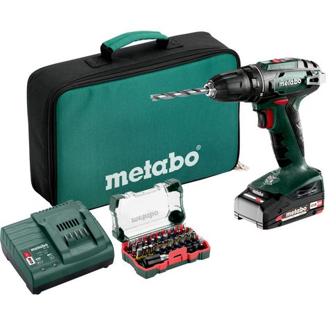 Metabo BS 18 Aku Vŕtačka so skrutkovačom + 1 x 2,0Ah + Bit-box v textil kufor (1/3)