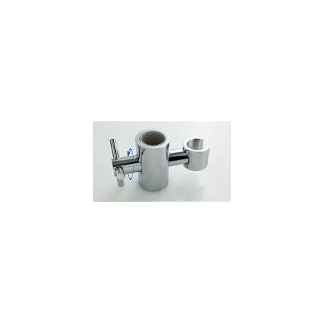 Supporto di ricambio per soffione doccia per asta scorrevole - Altezza e angolazione regolabili - Ottone massiccio - Argento - 24 mm - Crezuo
