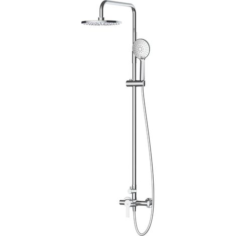 Douche de pluie avec robinetterie - Argent - 3 jets - Mistella - Acier inoxydable (1/2)