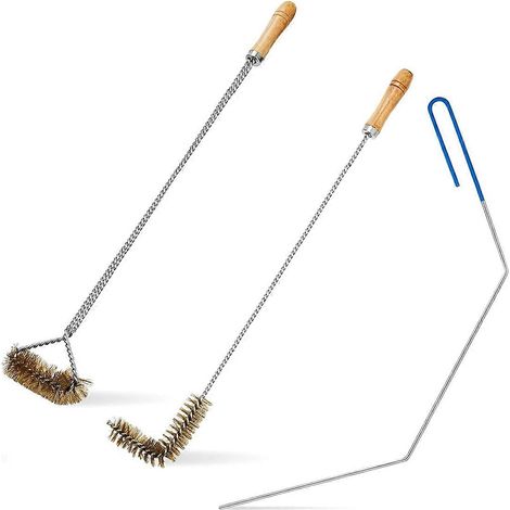 Ensemble de 3 outils de nettoyage pour friteuse, outils de nettoyage en acier inoxydable pour friteuse profonde, brosse pour friteuse à panier, brosse pour friteuse à air chaud (1/4)