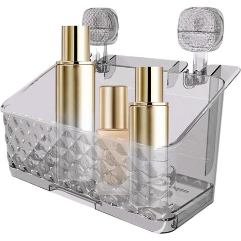 Étagère de douche à ventouse , support mural pour shampoing et produits , avec trous drainage , fixa