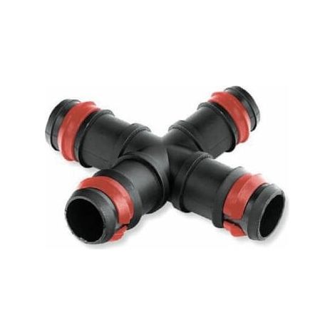 Cruz Goteo 4 Salidas con Anilla de Seguridad 16mm. Bolsa de 2 Unidades
