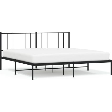 Maison Exclusive - Cadre de lit métal sans matelas et tête de lit noir 180x200 cm