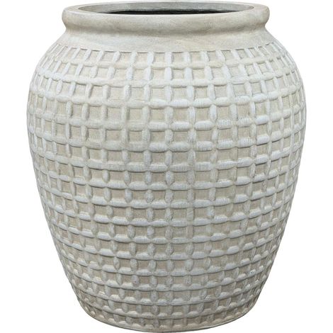 Vaso portapiante preforato VORTEX 53x58cm bianco antico (1/2)
