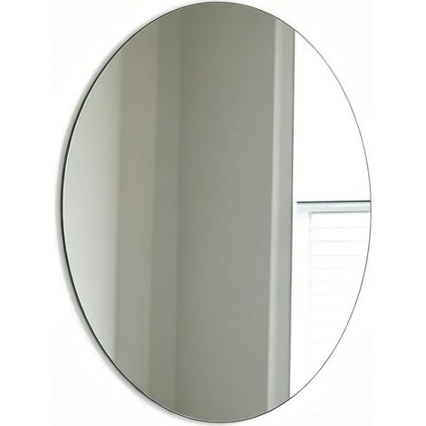 Miroir Mural Ovale 50x40 cm Baroque Rétro - Adhesif en Verre Suspendu Traditionnel - Décoration Salle de Bain Chambre Salon Entrée (1/5)